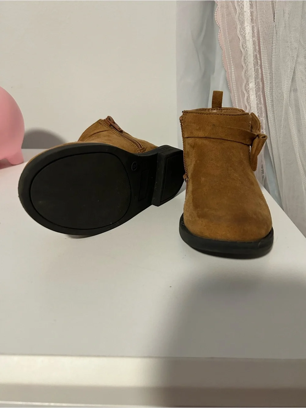 Gap Kids Tan Suede Bow Ankle Boots